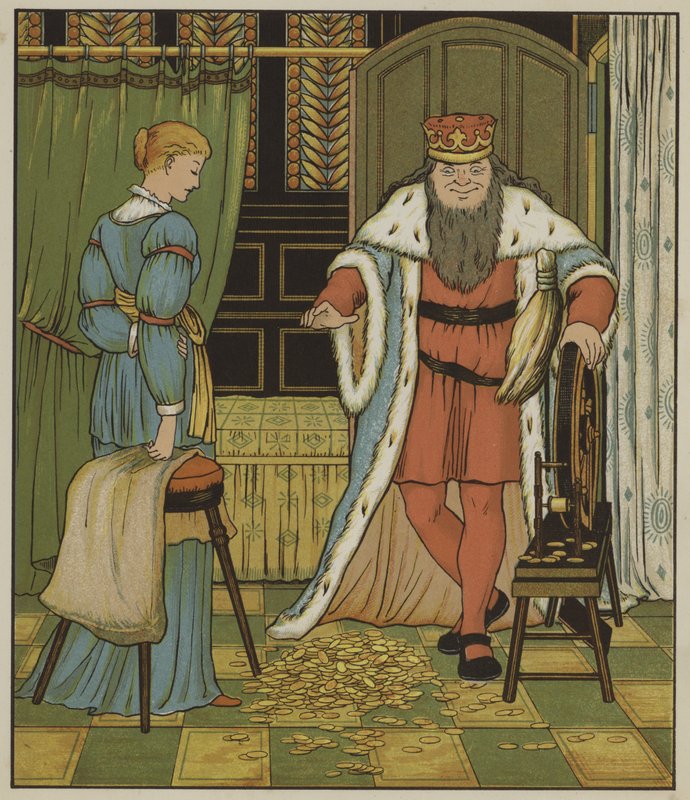 Illustration for Rumpelstiltskin by The Brothers Grimm by George R. Halkett