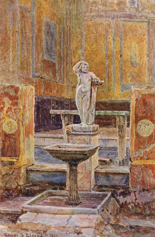 Italian Gardens: Casa del Balcone Pensile, Pompei by George Samuel Elgood