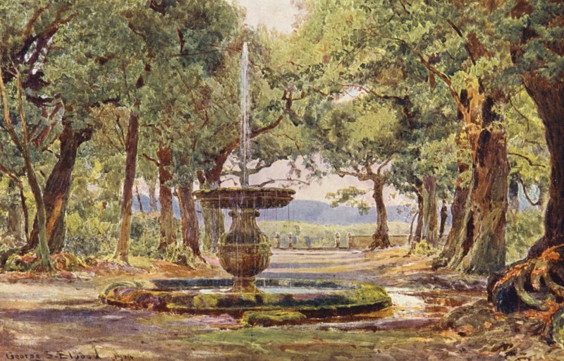 Italian Gardens: Fountain in the Bosco, Villa Conti by George Samuel Elgood