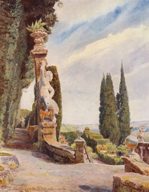 Italian Gardens: Head of the Great Stair, Villa Garzoni by George Samuel Elgood