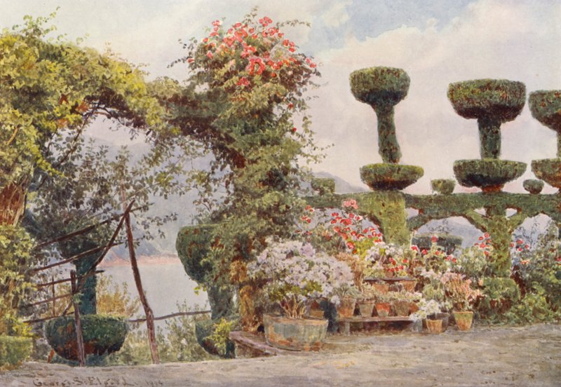 Italian Gardens: La Badia, Forecourt of the Monastery by George Samuel Elgood