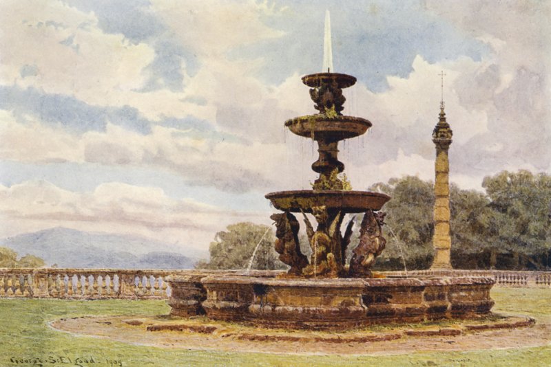 Italian Gardens: The Dragon Fountain, Villa Mondragone by George Samuel Elgood