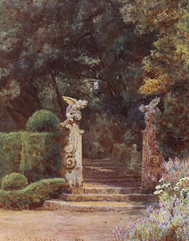 Italian Gardens: The Dragon Gateway, Villa Garzoni by George Samuel Elgood