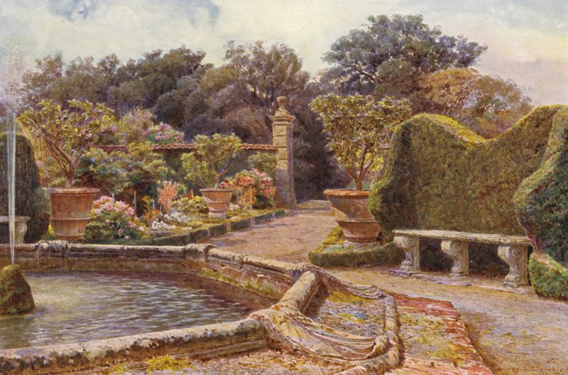 Italian Gardens: The Fountain, Villa di Caniparola by George Samuel Elgood