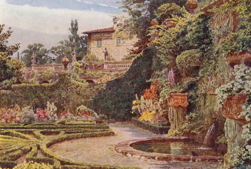 Italian Gardens: The Palazzo from the Parterre, Villa Palmieri by George Samuel Elgood