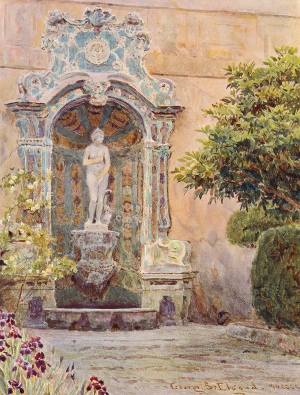 Italian Gardens: Villa Arson, Fountain of Venus by George Samuel Elgood