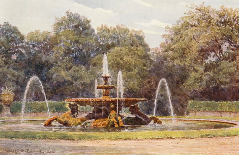 Italian Gardens: Villa Borghese, The Sea-Horse Fountain by George Samuel Elgood