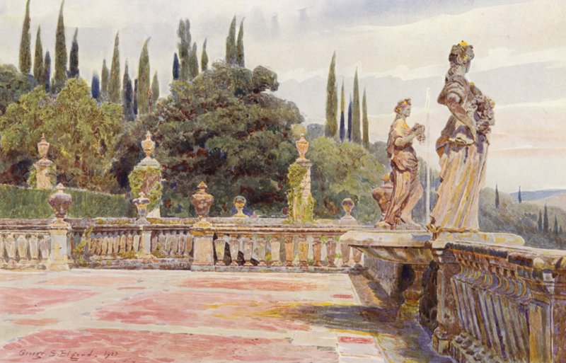 Italian Gardens: Villa Palmieri, Flora and Pomona by George Samuel Elgood