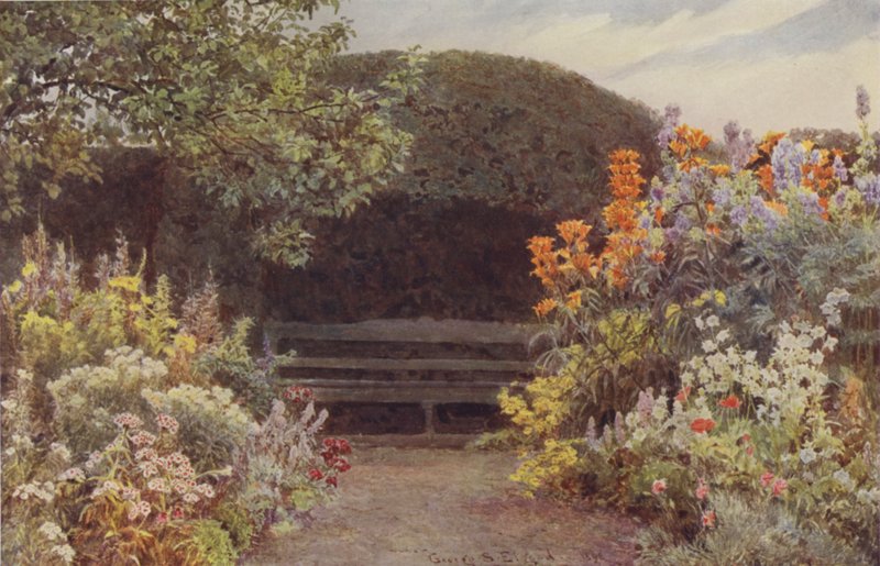 Ramscliffe, Orange Lilies and Monkshood by George Samuel Elgood