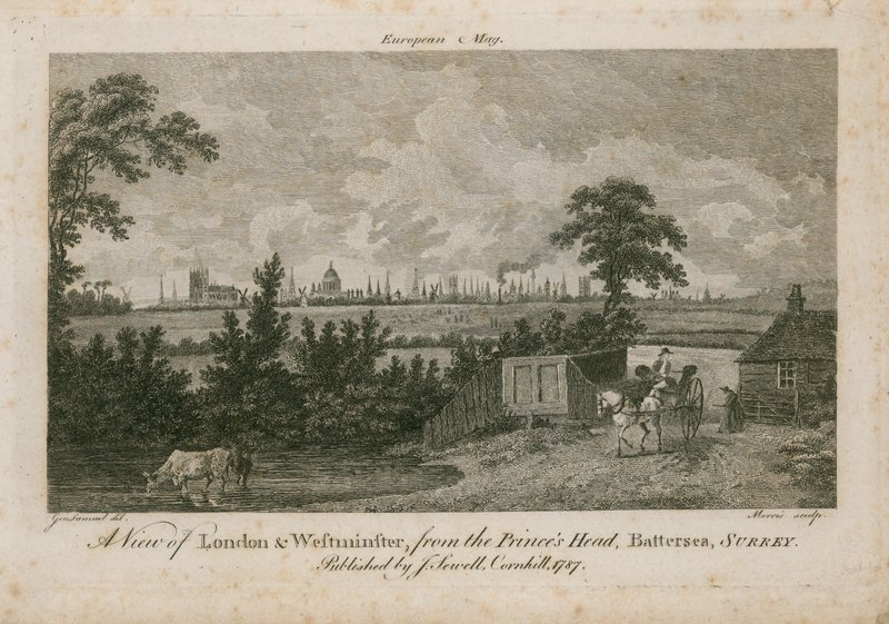 View of London and Westminster, from the Princes Head, Battersea, Surrey by George Samuel Elgood