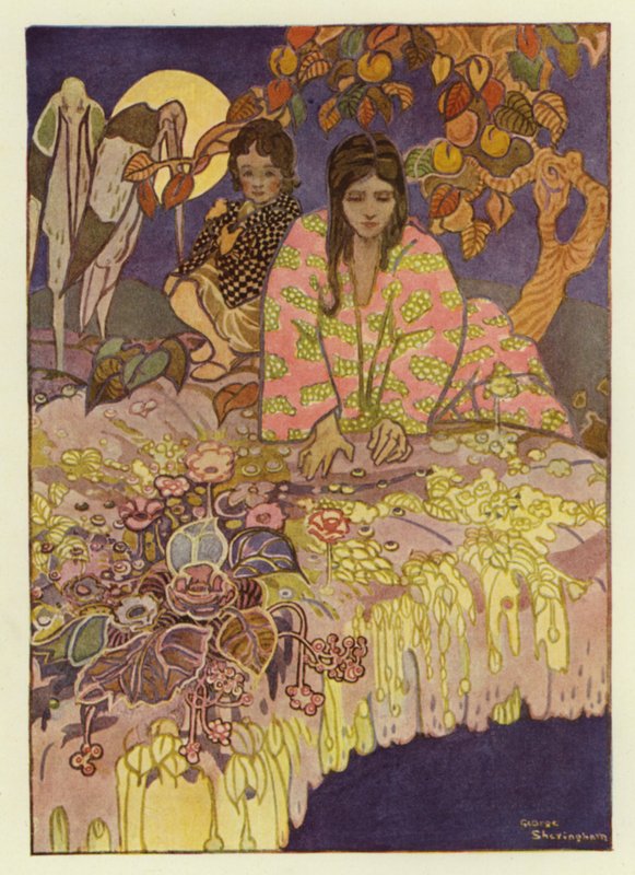 The Girl Looked Through the Hole, and Saw the Earth Far Beneath Her by George Sheringham