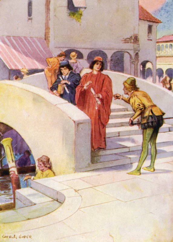Bassanio sent Gratiano after Portia with the ring by George Soper