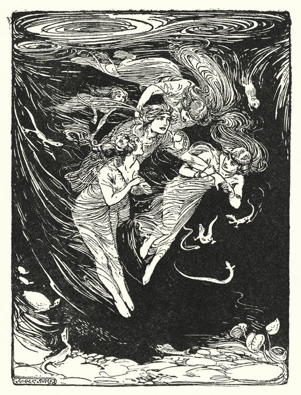 Jason and the Argonauts: "The water nymphs carried him down under the lake to be their playfellow" by George Soper