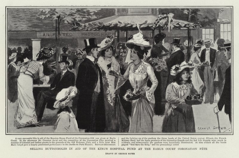 Selling Buttonholes in Aid of the King