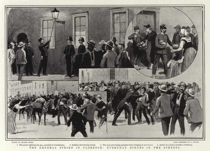 The General Strike in Florence, Everyday Scenes in the Streets by George Soper