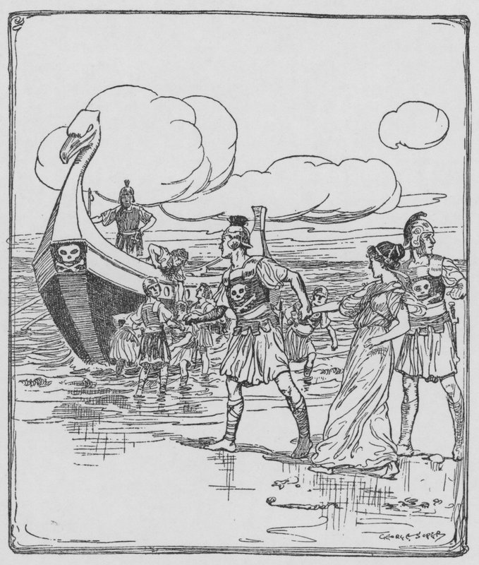 The pirates, seeing Marina, bore her off as a prize to their ship by George Soper