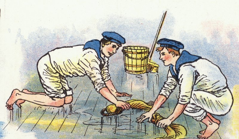 Swabbing the decks by George Washington Lambert
