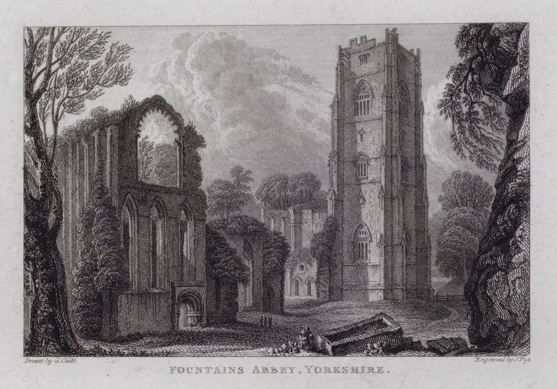 Fountains Abbey, Yorkshire by George the Younger Cuitt