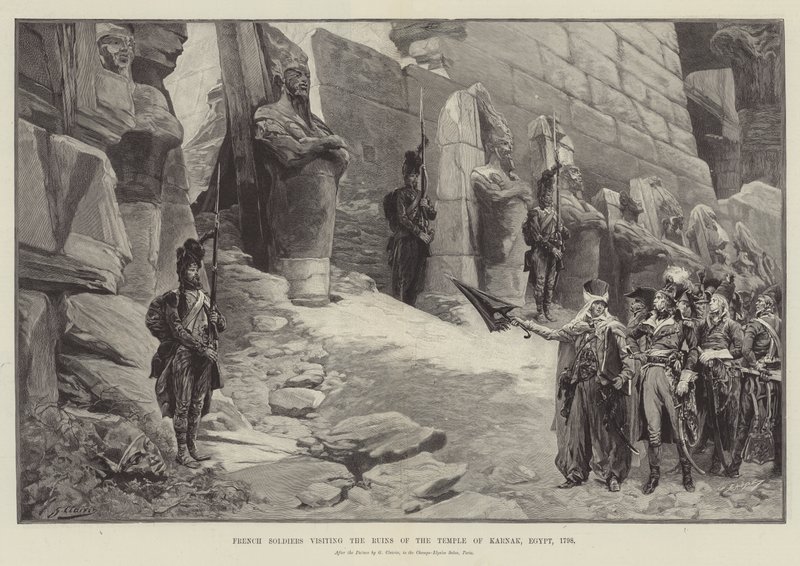 French Soldiers visiting the Ruins of the Temple of Karnak, Egypt by Georges Clairin