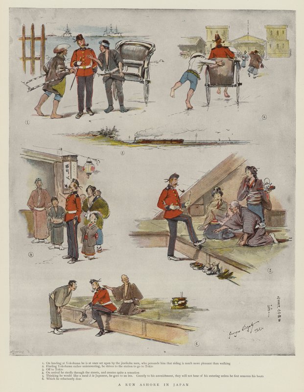 A Run Ashore in Japan by Georges Ferdinand Bigot