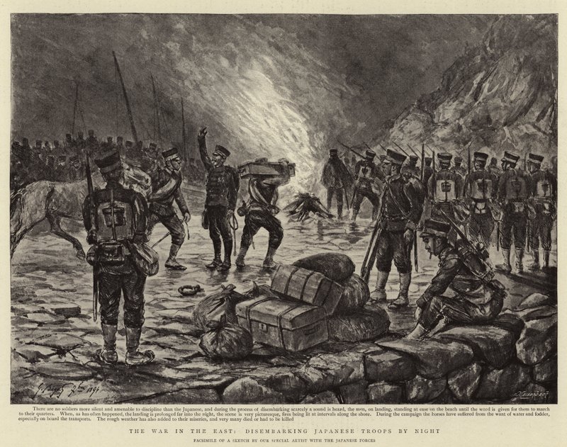 The War in the East, Disembarking Japanese Troops by Night by Georges Ferdinand Bigot