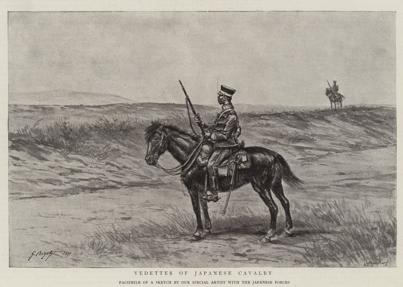 Vedettes of Japanese Cavalry by Georges Ferdinand Bigot