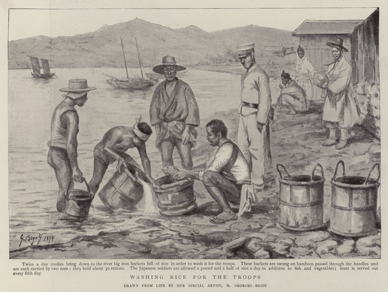 Washing Rice for the Troops by Georges Ferdinand Bigot