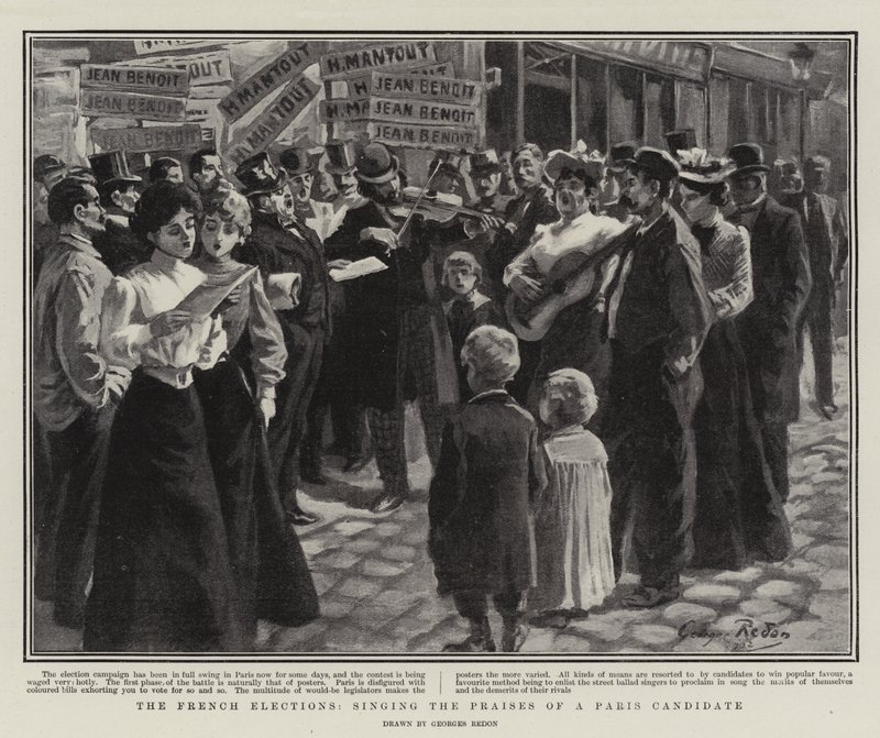 The French Elections, singing the Praises of a Paris Candidate by Georges Redon