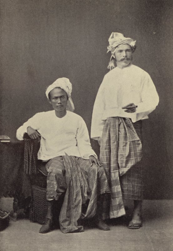 Burma: The author in Burmese dress (1878) with a football comrade by Georges Bertin Scott