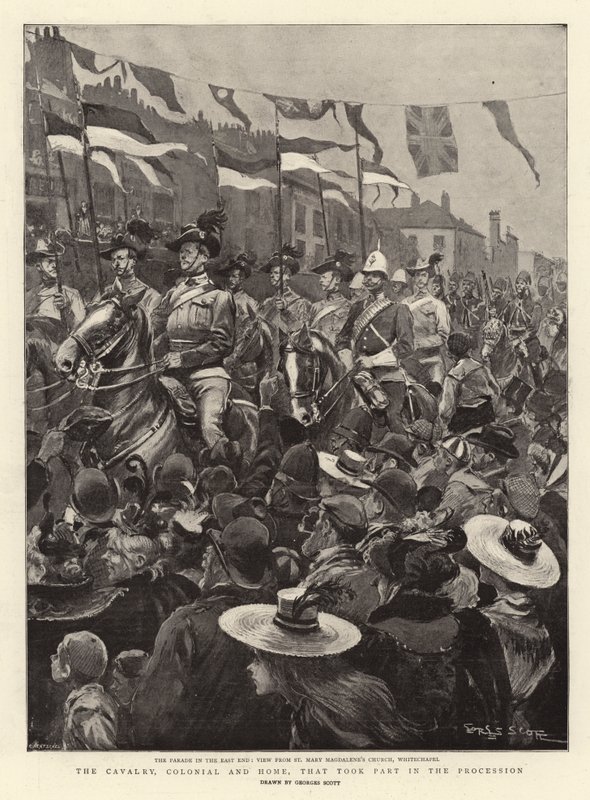 The Cavalry, Colonial and Home, That Took Part in the Procession by Georges Bertin Scott