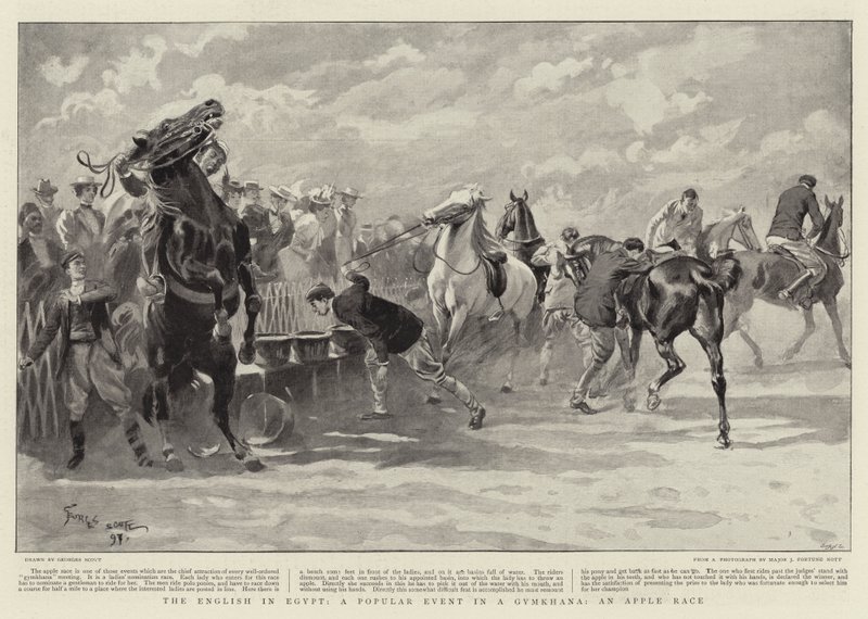 The English in Egypt, a Popular Event in a Gymkhana, an Apple Race by Georges Bertin Scott