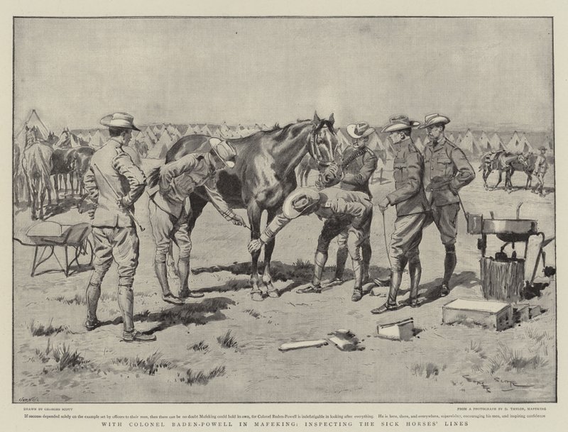 With Colonel Baden-Powell in Mafeking, Inspecting the Sick Horses