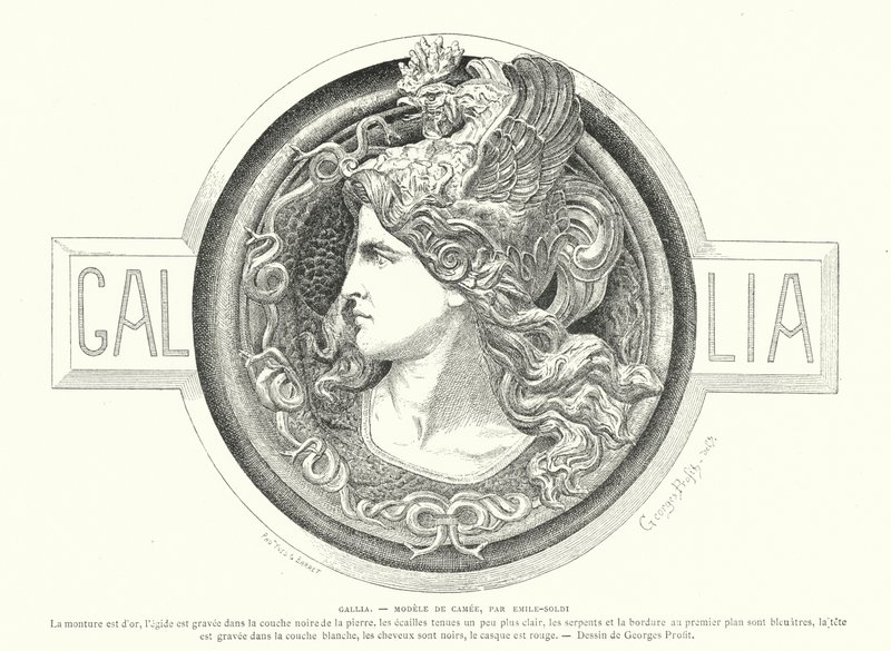 Gallia, design for a cameo by French sculptor Emile Soldi by Georges Ernest Profit
