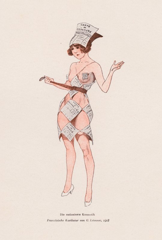 Woman Clothed in Ration Coupons by Georges Leonnec