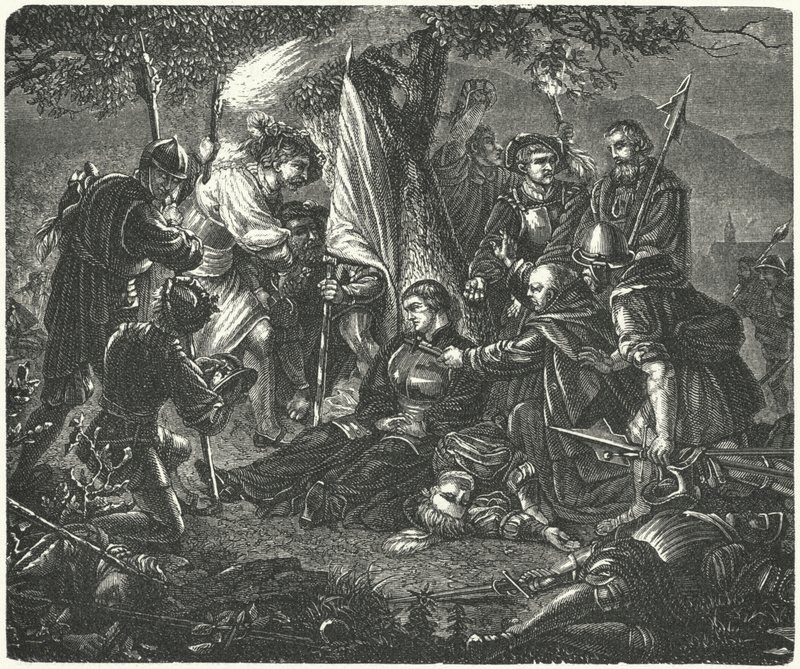 Death of Huldrych Zwingli at the Battle of Kappel, 1531 by German School