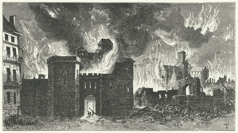 The Great Fire of London, 1666 by German School