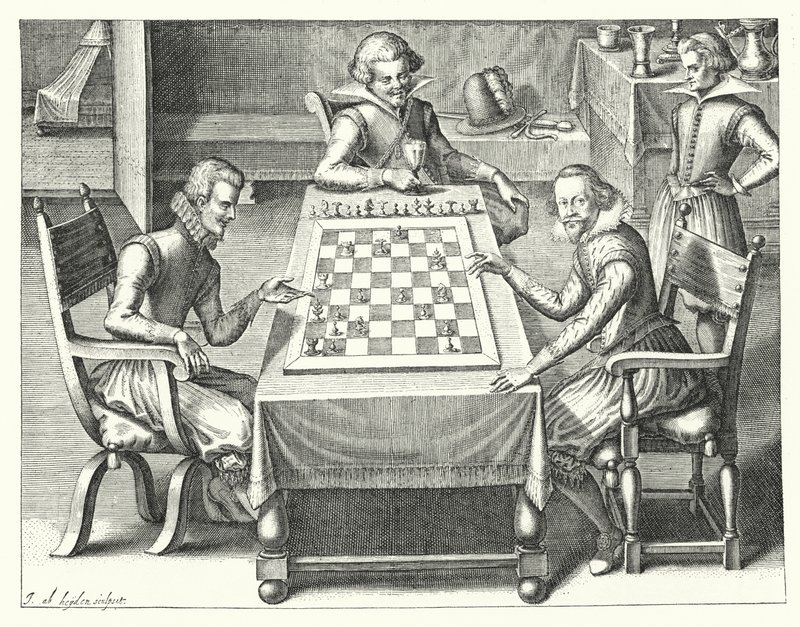 A game of chess by German School