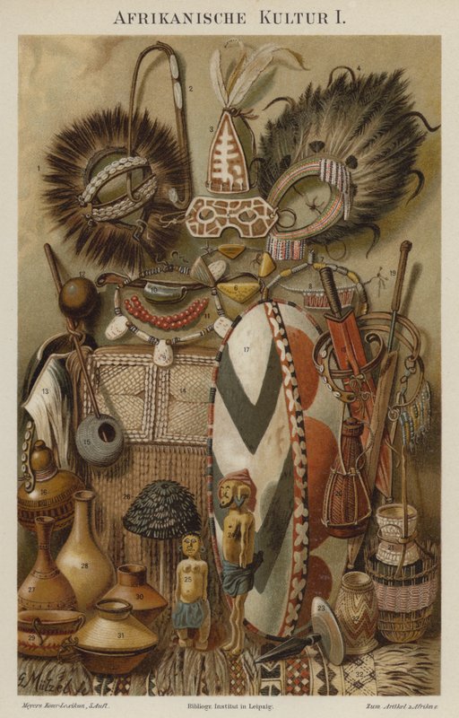 African Cultural Artefacts by German School