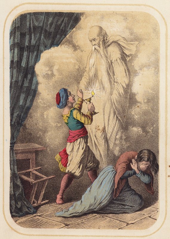 Aladdin, a scene from One Thousand and One Nights by German School