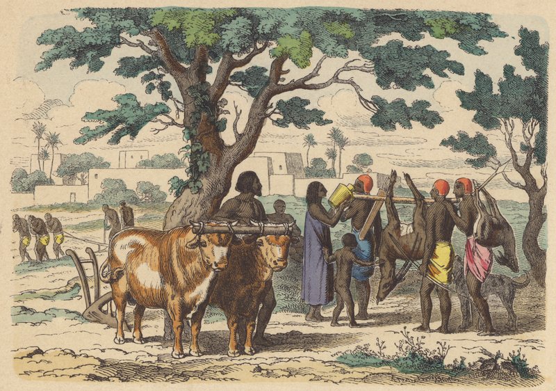 Ancient Egyptian Farmer and Hunters by German School