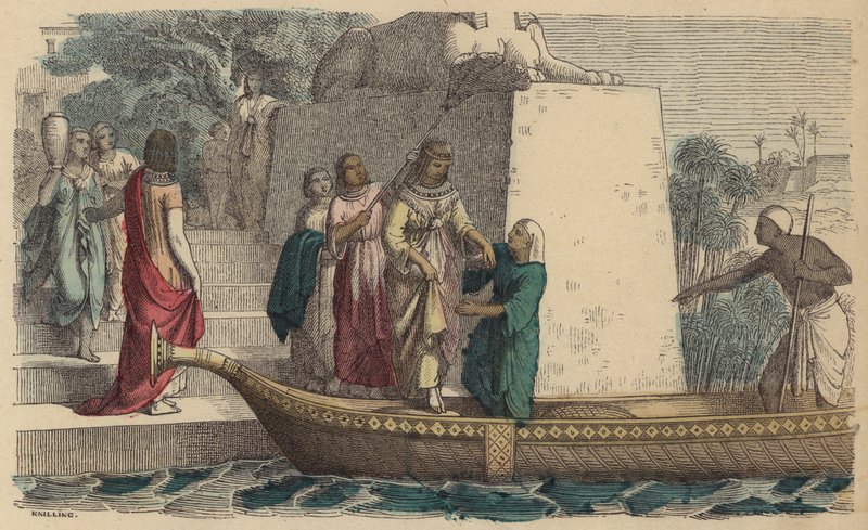 Ancient Egyptian Woman of High Rank Taking a Boat Trip by German School