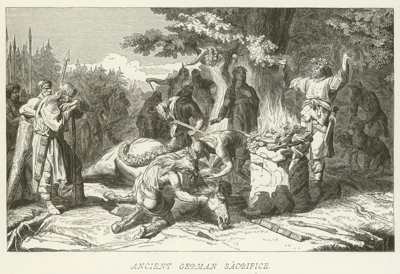 Ancient German Sacrifice by German School