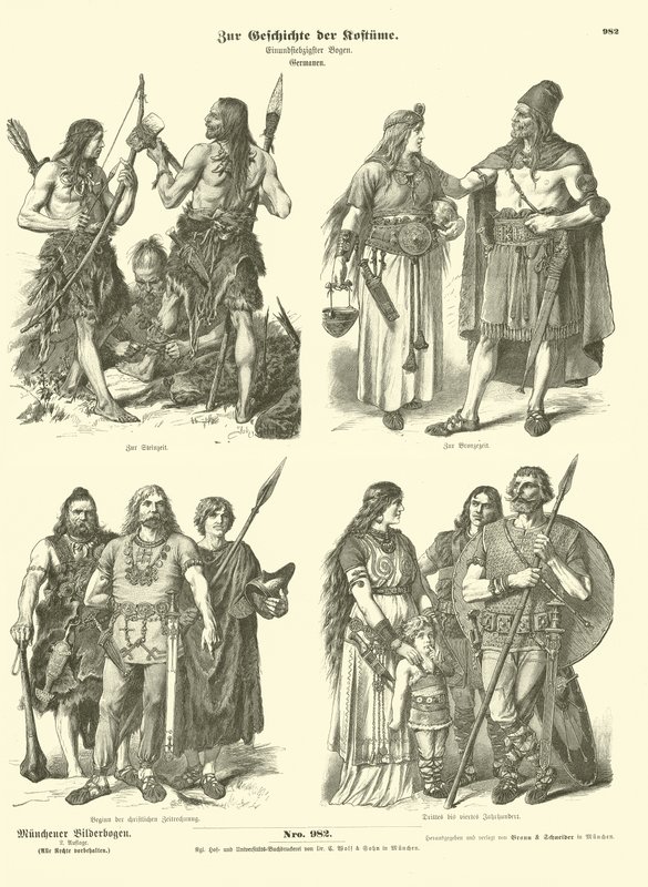 Ancient Germanic Costumes by German School