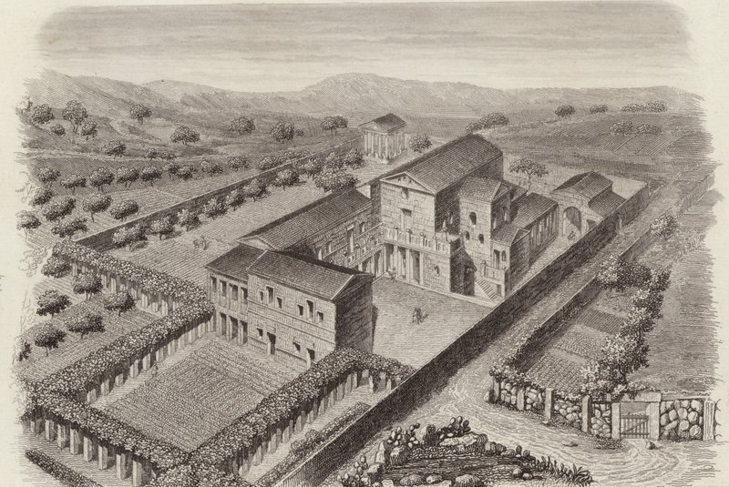 Ancient Greek Country House in Al-Barah, Syria. Illustration for Bilder-Atlas by German School