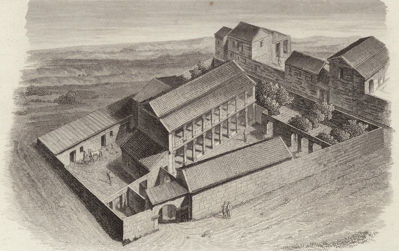 Ancient Greek houses in Moudleja, Syria (Illustration for Bilder-Atlas) by German School