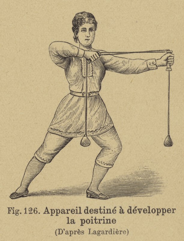 Apparatus to develop the muscles of the chest by German School