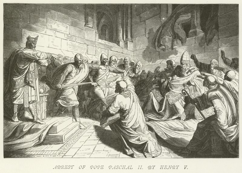 Arrest of Pope Paschal II by Henry V by German School