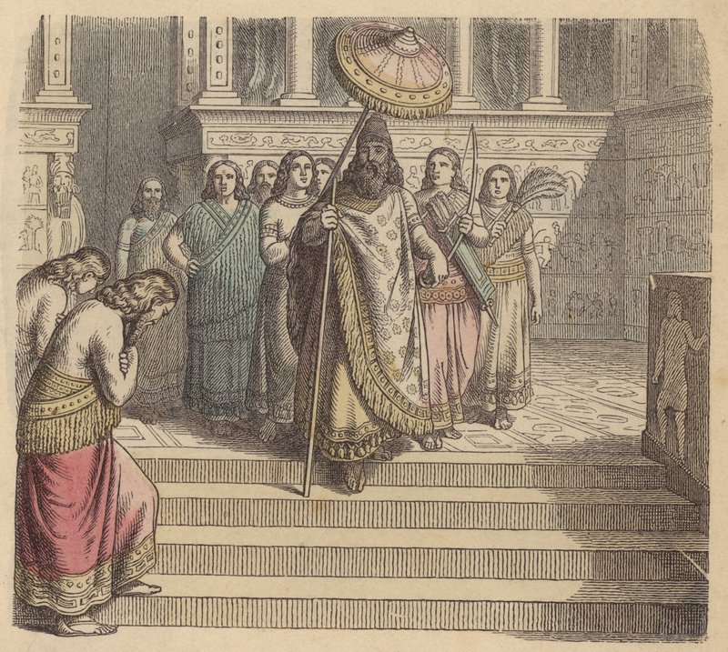 Assyrian king and his entourage by German School