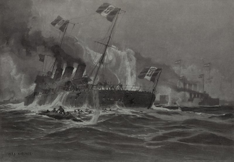 Attack of the Austro-Hungarian Navy on Two Italian Torpedo Boat Destroyers by German School