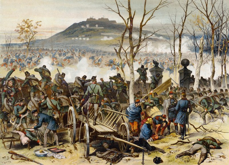 Battle of Mont Valerien, Franco-Prussian War, 19 January 1871 by German School